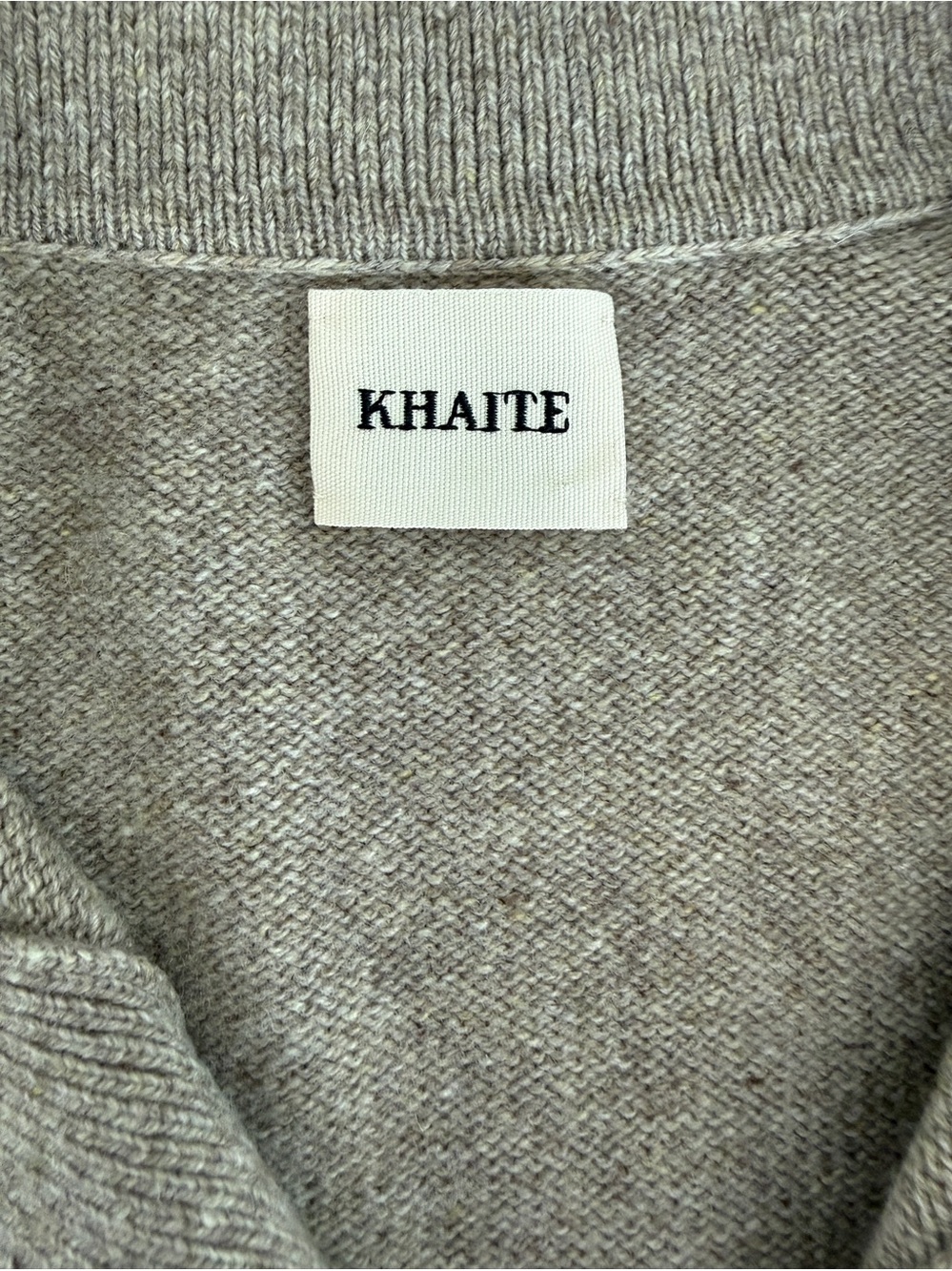 KHAITE Shrunken Jo Cashmere Polo Sweater Sepia XS NWT $780 - Picture 6 of 9
